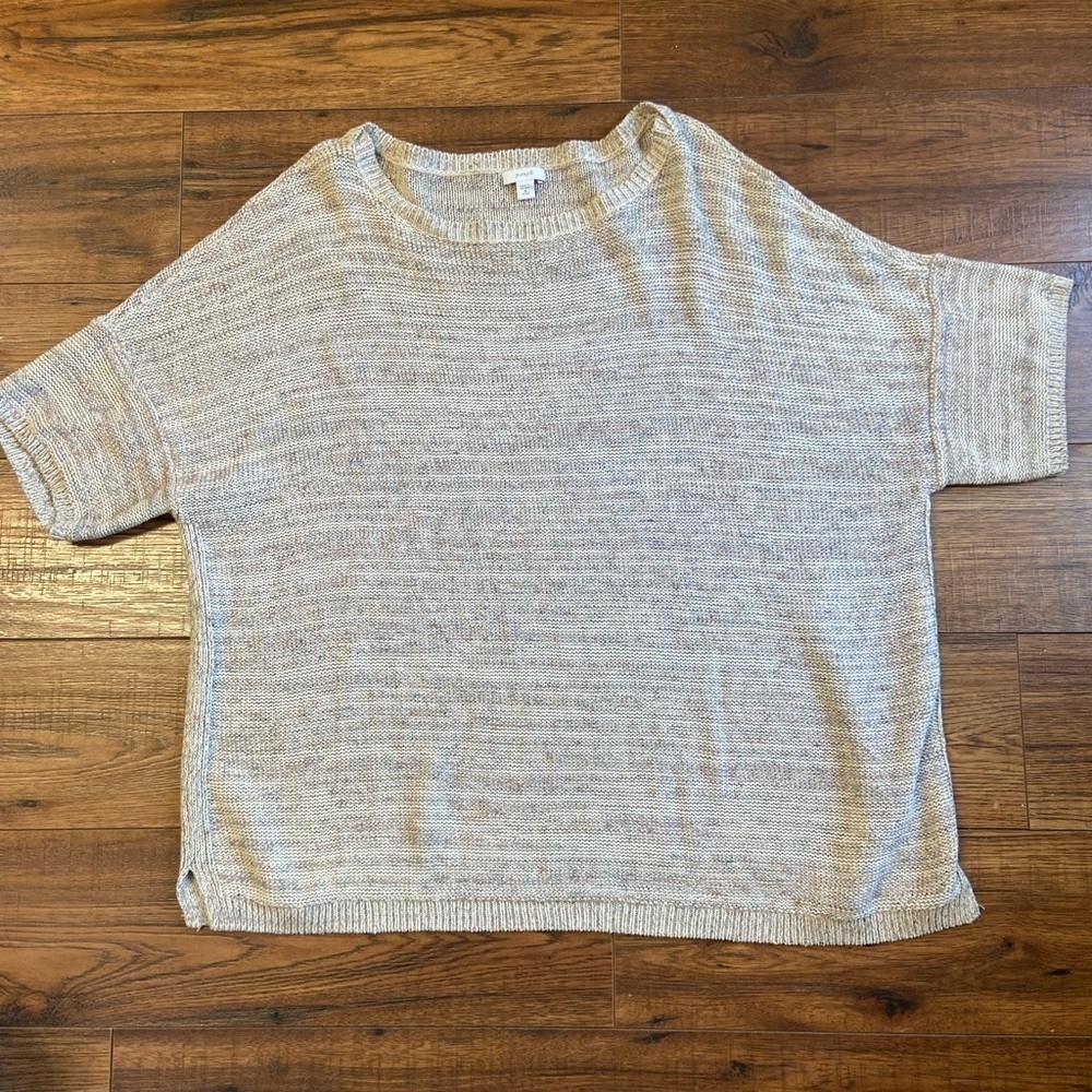 Pure Jill J Jill Sweater XL petite LINEN COTTON blend Lagenlook BOHO Cottage top - Picture 1 of 5